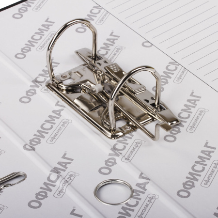 Папка-регистратор ОФИСМАГ с арочным механизмом, покрытие из ПВХ, 50 мм, черная, 225752 - Папки-регистраторы с арочным механизмом