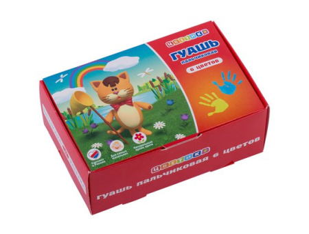 Набор пальчиковых красок для детского творчества "Цветик", 6 цв. по 40мл