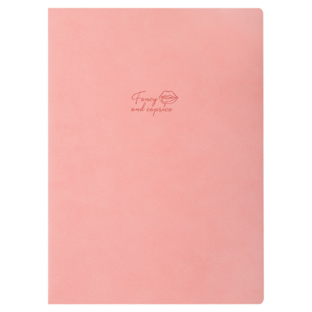 Тетрадь-скетчбук 60 л. обложка кожзам под замшу, сшивка, B5 (179х250мм), 70 г/м2, РОЗОВЫЙ, BRAUBERG CAPRISE, 403863 - Тетради более 60 листов