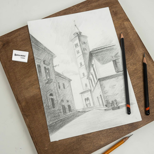 Ластик BRAUBERG "Classic", 26х17х7 мм, белый, прямоугольный, 1 шт, 221033 - Ластики классические