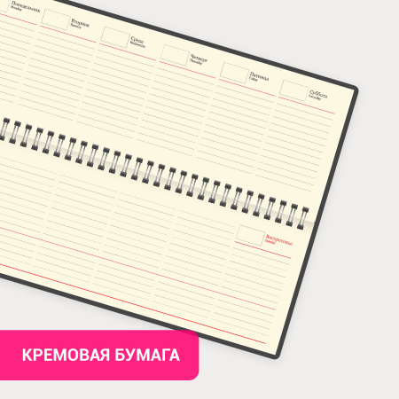 Планинг настольный недатированный (305x140 мм) BRAUBERG "Status", под кожу, 60 л., черный, 113372 - Планинги