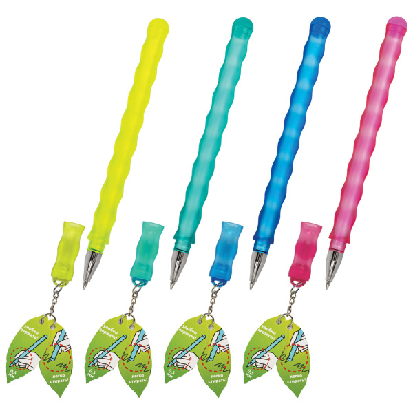 Ручки стираемые гелевые ЮНЛАНДИЯ "Горошек", НАБОР 4 шт., СИНИЕ, корпус ассорти, линия письма 0,35 мм, 143670 - Ручки со стираемыми чернилами