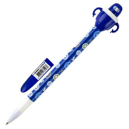 Ручка фигурная шариковая ЮНЛАНДИЯ "Робот", корпус ассорти, СИНЯЯ, пишущий узел 0,7 мм, 143790 - Ручки фигурные