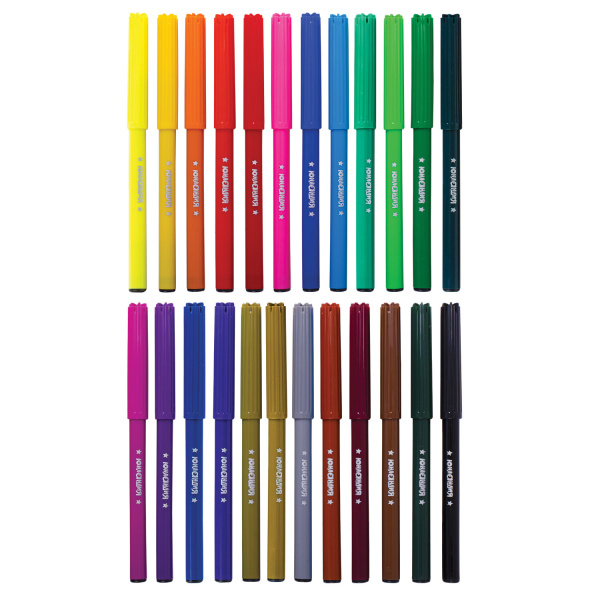 Фломастеры ЮНЛАНДИЯ 24 цвета, "ЭКЗОТИКА", вентилируемый колпачок, картон, 151423 - Фломастеры классические