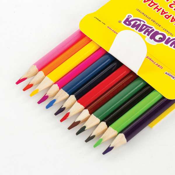 Карандаши цветные СУПЕРМЯГКИЕ ЮНЛАНДИЯ "ТРОПИКИ", 12 цветов, трехгранные, с РАСКРАСКОЙ, 181647 - Карандаши цветные