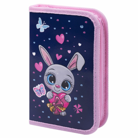 Пенал ПИФАГОР, 1 отделение, ламинированный картон, 19х11 см, "Lovely Bunny", 271501