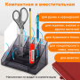 Подставка-органайзер BRAUBERG GRAND OFFICE, 9 отделений, 115х160х105 мм, тонированная серая, 238099, ОР11 - Подставки канцелярские без наполнения