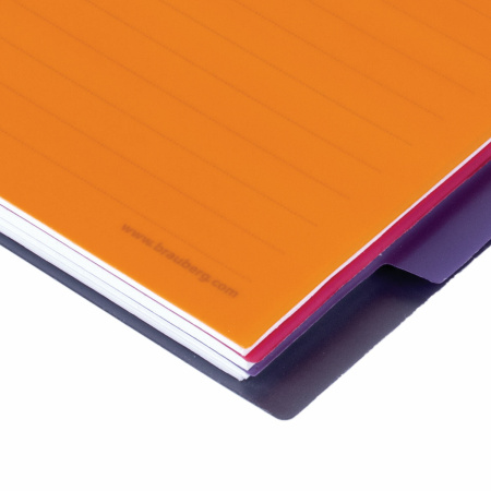 Тетрадь-блокнот 120 л., A5, 170x215 мм, BRAUBERG, линия, гребень, обложка пластиковая, 4 разделителя, "Rich", 401791 - Тетради-блокноты