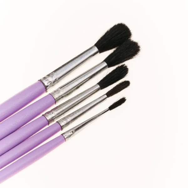 Набор кистей для детского творчества "Фруктики" белка, 5 шт (круглая № 1,2,3,4,5) - Кисти художественные в наборах