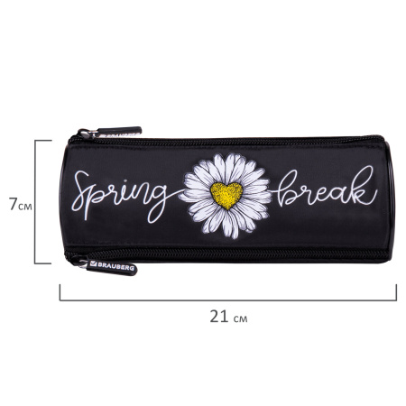 Пенал BRAUBERG, 3 отделения, нейлон, 21х7х7 см, "Spring", 270840 - Пеналы мягкие