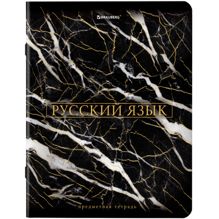 Тетради предметные, КОМПЛЕКТ 12 ПРЕДМЕТОВ, "MARBLE", 48 л., SoftTouch, фольга, BRAUBERG, 404326 - Тетради предметные