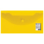 Папка-конверт с кнопкой МАЛОГО ФОРМАТА (250х135 мм), прозрачная, желтая, 0,18 мм, BRAUBERG, 224032 - Папки-конверты с кнопкой