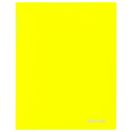 Папка на 2 кольцах BRAUBERG "Neon", 25 мм, внутренний карман, неоновая, желтая, до 170 листов, 0,7 мм, 227457 - Папки на кольцах