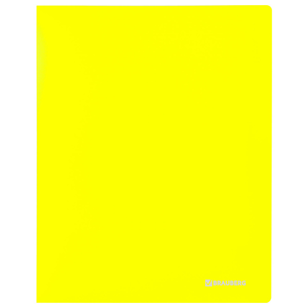 Папка на 2 кольцах BRAUBERG "Neon", 25 мм, внутренний карман, неоновая, желтая, до 170 листов, 0,7 мм, 227457 - Папки на кольцах