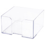 Подставка для бумажного блока BRAUBERG CLASSIC пластиковая, 90х90х50 мм, прозрачная, 238091, ПЛ61 - Подставки канцелярские без наполнения