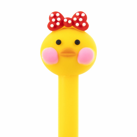 Ручка с топпером шариковая ЮНЛАНДИЯ "Цыпленок", корпус ассорти, СИНЯЯ, пишущий узел 0,7 мм, 143808 - Ручки фигурные