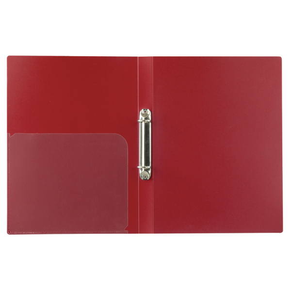 Папка на 2 кольцах BRAUBERG "Стандарт", 25 мм, красная, до 170 листов, 0,8 мм, 221614 - Папки на кольцах