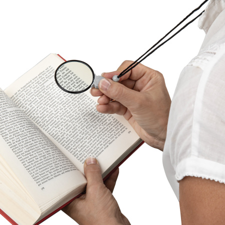 Лупа просмотровая нашейная STAFF, 4-х кратное увеличение, на шнурке, диаметр 50 мм, 455432 - Лупы