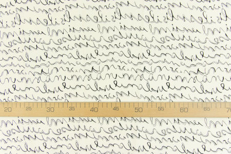 Ткань для рукоделия, "Письмо" на кремовом фоне , 33*70 см, плотность 120 г/м2 (Корея) - Ткань