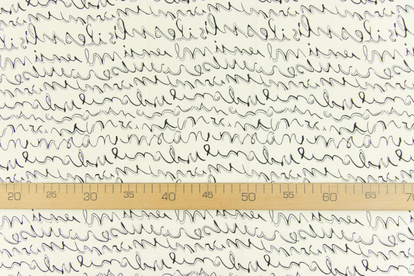 Ткань для рукоделия, "Письмо" на кремовом фоне , 33*70 см, плотность 120 г/м2 (Корея) - Ткань