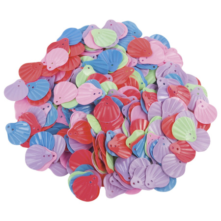 Пайетки для творчества "Ракушки", цвет пастель ассорти, 15 мм, 20 грамм, ОСТРОВ СОКРОВИЩ, 661283 - Пайетки для творчества