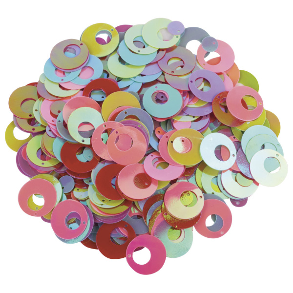 Пайетки для творчества "Серьги", яркие, цвет ассорти, 5 цветов, 15 мм, 20 грамм, ОСТРОВ СОКРОВИЩ, 661285 - Пайетки для творчества