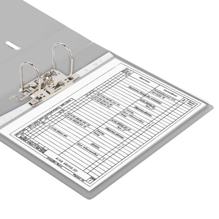 Папка-регистратор BRAUBERG с двухсторонним покрытием из ПВХ, 70 мм, серая, 222656 - Папки-регистраторы с арочным механизмом