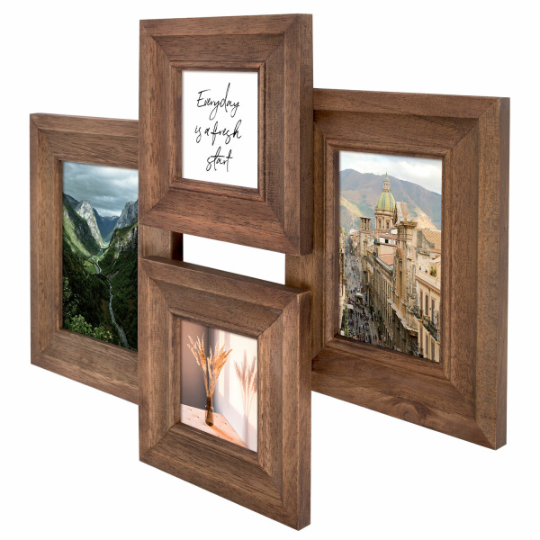 Рамка из мангового дерева BRAUBERG LOFT QUAD, фото разного размера, акриловый экран, 52х39 см, 391283 - Рамки для дипломов, сертификатов, грамот, фотографий