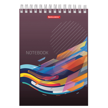 Блокнот А5 146х205 мм, 60 л., гребень, картон, жесткая подложка, клетка, BRAUBERG, "На волне успеха", 129813 - Блокноты