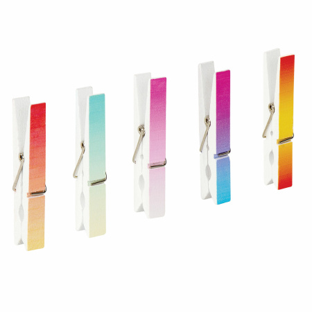 Прищепки декоративные "Яркий градиент", 5 штук, 7,2 см, ассорти, ОСТРОВ СОКРОВИЩ, 662676 - Прищепки для творчества