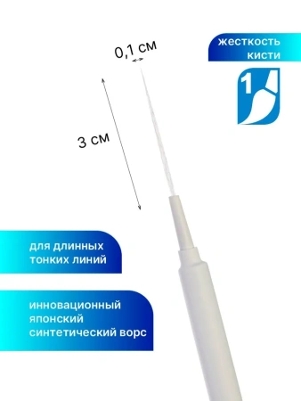 Кисть Roubloff aqua из белоснежной синтетики Лайнер №1 серия White liner - Кисти художественные из синтетического волоса