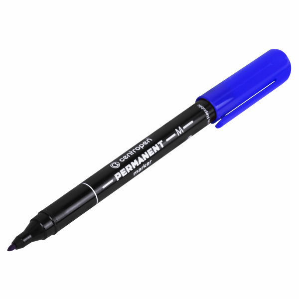 Маркер перманентный CENTROPEN 2846, СИНИЙ, тонкий наконечник, 1 мм, 6 2846 9406 - Маркеры перманентные