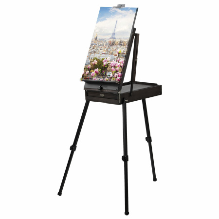 Этюдник-мольберт BRAUBERG ART PREMIERE, алюминиевые ножки, холст до 82 см, кофейный, 191757 - Этюдники