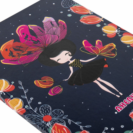 Дневник 1-4 класс 48 л., твердый, ЮНЛАНДИЯ, глянцевая ламинация, с подсказом, "Flower Girl", 106354 - Дневники для младших классов