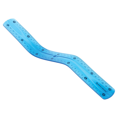 Линейка 30 см гибкая BRAUBERG "FLEX", пластиковая, ассорти, европодвес, 210675 - Линейки