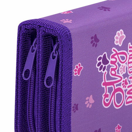 Пенал ЮНЛАНДИЯ, 2 отделения, полиэстер, 19х11 см, "Stay Positive", 271539 - Пеналы каркасные