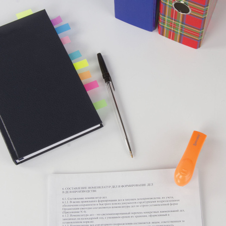 Степлер №10 BRAUBERG "Original", до 12 листов, с антистеплером, оранжевый, 227766 - Степлеры настольные