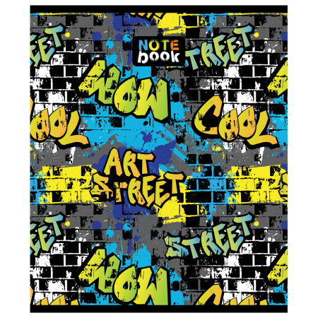 Тетрадь А5 48 л. ПЗБМ, скоба, клетка, выборочный TWIN лак, "Сити-Арт" (5 видов), 028992 - Тетради 40-48 листов