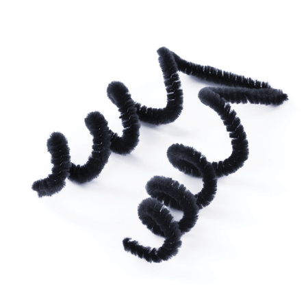 Проволока синельная для творчества "Пушистая", черная, 30 шт., 0,6х30 см, ОСТРОВ СОКРОВИЩ, 661534 - Проволока синельная (пушистая)