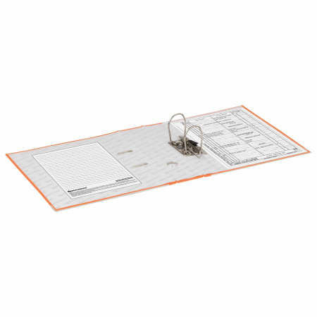Папка-регистратор BRAUBERG с покрытием из ПВХ, 80 мм, с уголком, оранжевая (удвоенный срок службы), 227199 - Папки-регистраторы с арочным механизмом