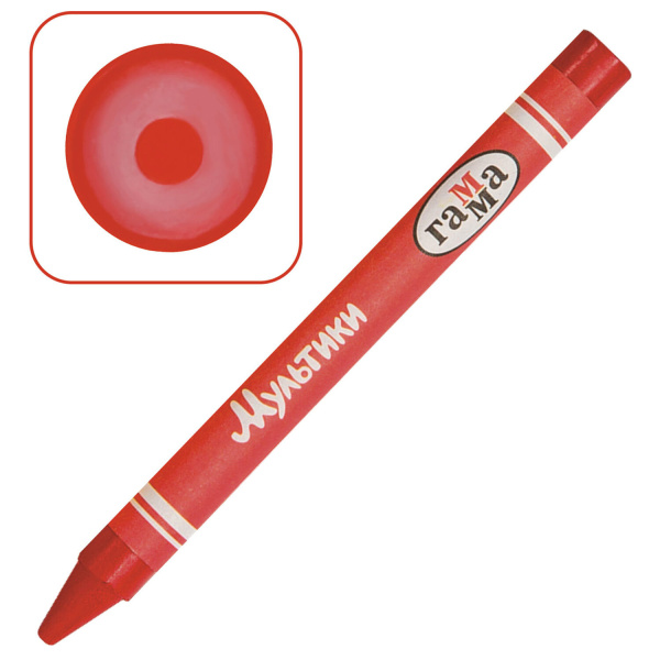 Восковые мелки ГАММА "Мультики", 24 цвета, 8х90 мм, круглые, картонная упаковка, 2131018_01_31 - Мелки