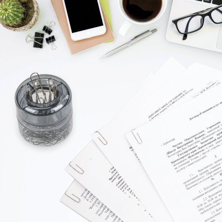 Скрепочница магнитная STAFF "Basic", прозрачный корпус, 270556, 59 - Диспенсеры для скрепок