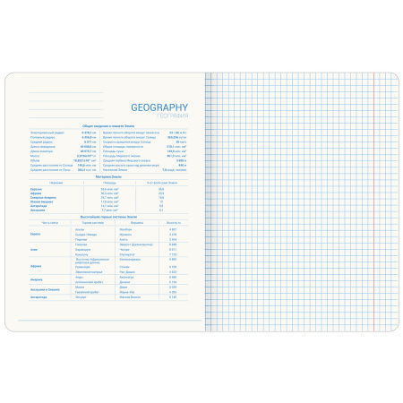 Тетрадь предметная со справочным материалом ORIGINAL 48 л., TWIN лак, ГЕОГРАФИЯ, клетка, BRAUBERG, 404301 - Тетради предметные