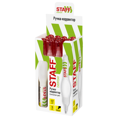 Ручка-корректор STAFF "EVERYDAY", 3 мл, металлический наконечник, 227570 - Корректирующие ручки