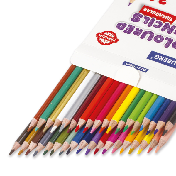 Карандаши цветные BRAUBERG PREMIUM, 36 цветов, трехгранные, грифель мягкий 3,3 мм, 181654 - Карандаши цветные
