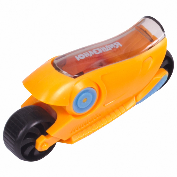 Точилка ЮНЛАНДИЯ "Мотоцикл Юнландика", с контейнером, пластиковая, корпус ассорти, 228469 - Точилки ручные