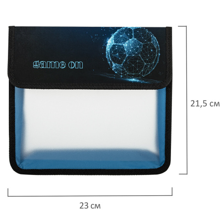 Папка для тетрадей ЮНЛАНДИЯ А5, пластик, 2 отделения, клапан на липучке, "Digital Ball", 271491 - Папки для тетрадей и уроков труда