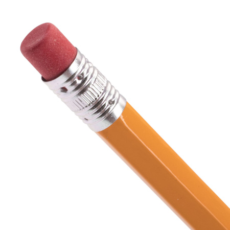 Карандаши чернографитные простые с ластиком HB, ВЫГОДНАЯ УПАКОВКА КОМПЛЕКТ 12 штук, ОФИСМАГ, 180638 - Карандаши чернографитные