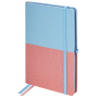 Блокнот А5 (148х218 мм), BRAUBERG "DUO", под кожу с резинкой, 80 л., клетка, голубой/розовый, 113432 - Бизнес-блокноты и бизнес-тетради