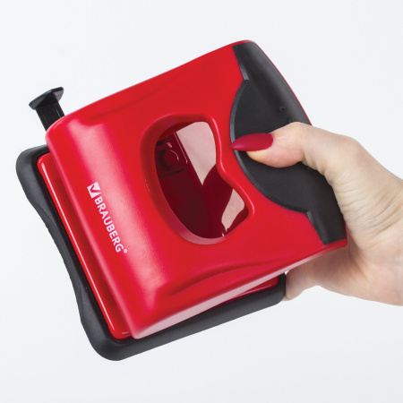 Дырокол BRAUBERG "JET PRO", до 30 листов, красно-черный, 228601 - Дыроколы настольные